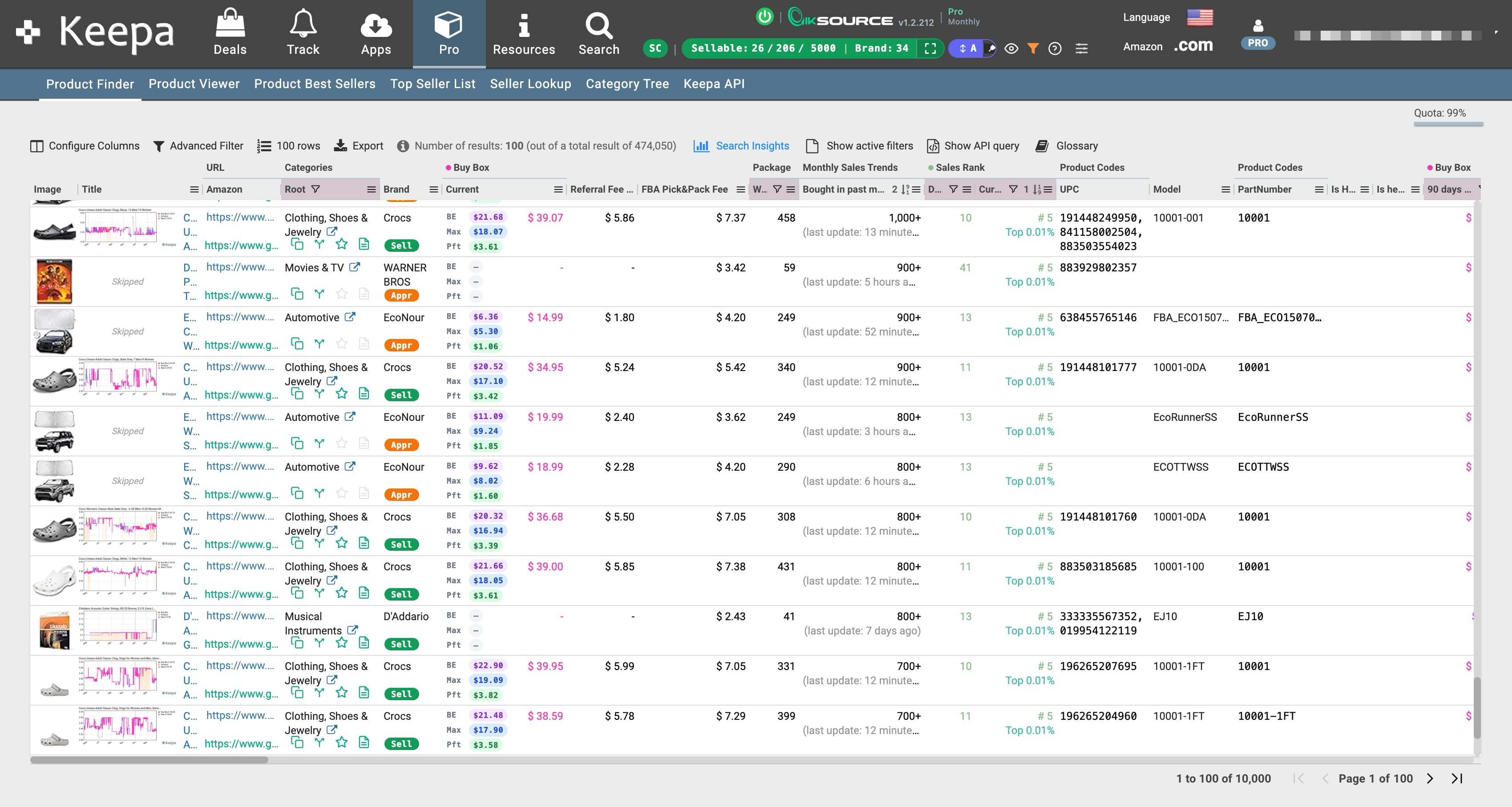 Smart Screening on Keepa Product Finder